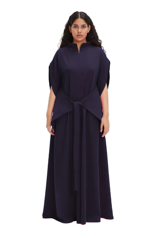 Navy Blue Short Sleeve High Neck Plus Size Japanese Kimono Jumpsuit LEA sold by MONOSUIT