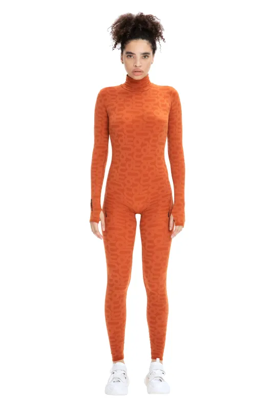 Orange Turtleneck Long Sleeve Full ECO Bodysuit sold by MONOSUIT