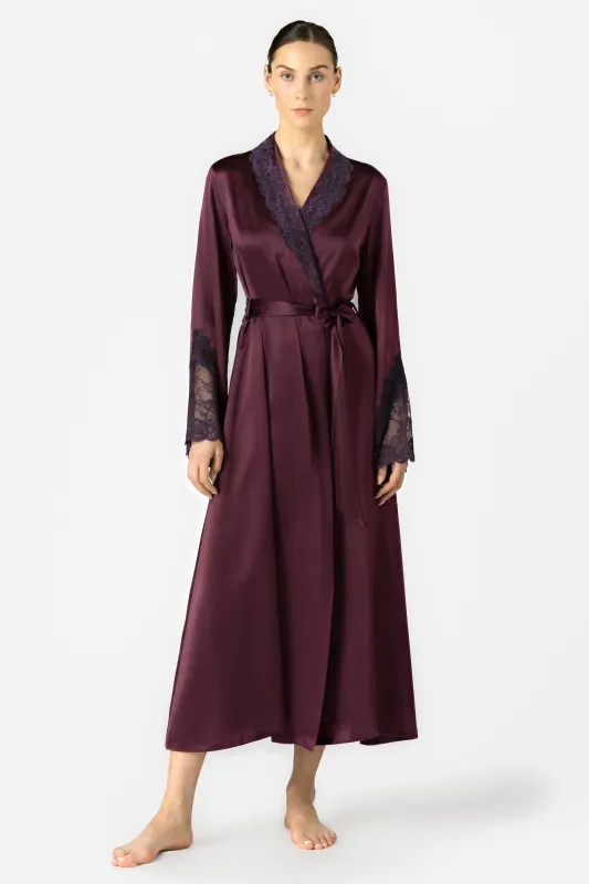 Arden Lush Shawl-collar Long Silk Robe sold by NK IMODE