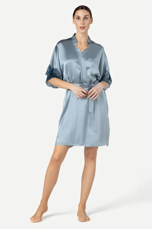 Alice Feminine Lounge Short Silk Kimono sold by NK IMODE