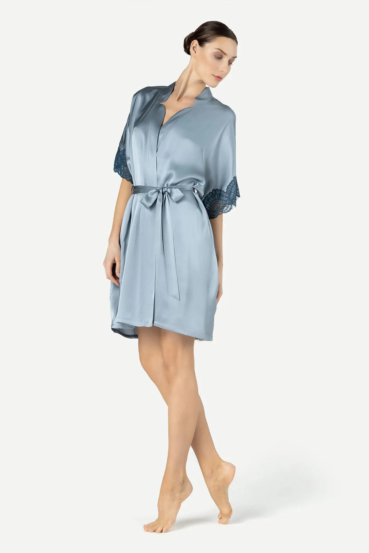 Alice Feminine Lounge Short Silk Kimono sold by NK IMODE product image thumbnail 2