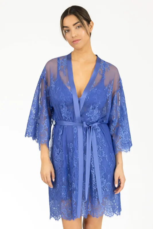 Hailey Love Short Lace Robe made by NK IMODE