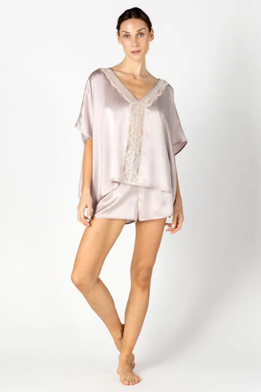 Agatha Nostalgia Kaftan Top and Short Silk PJ Set sold by NK IMODE