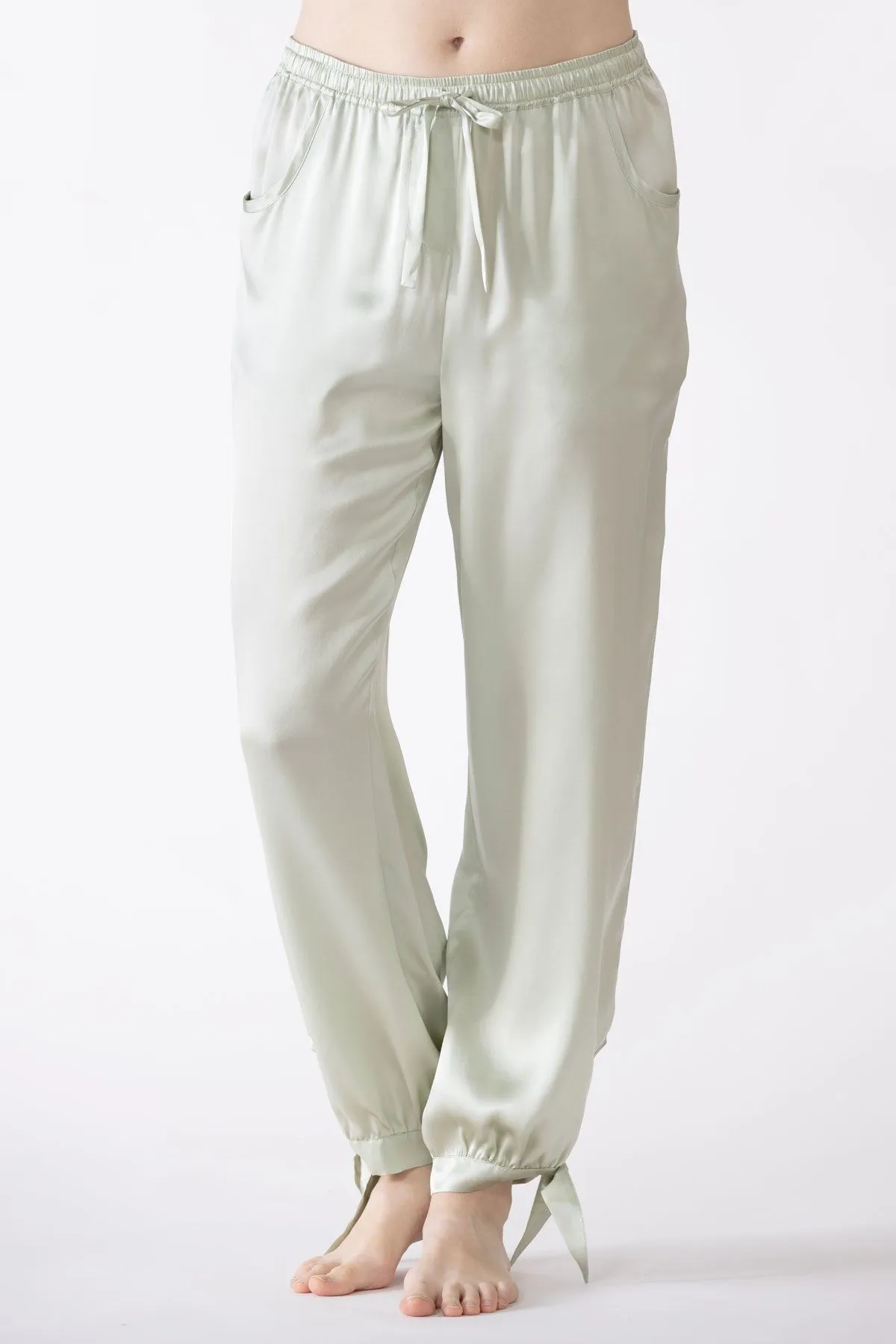 Sierra Ankle Tie Silk Joggers sold by NK IMODE