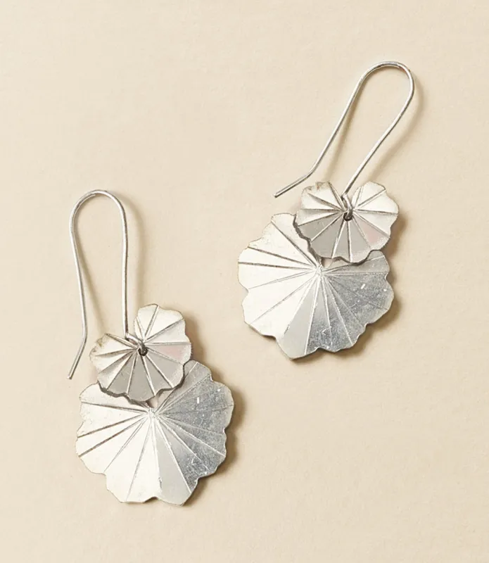 Sayuri Ginkgo Leaf Silver Dangle Earrings by Matr Boomie sold by Ocelot Market