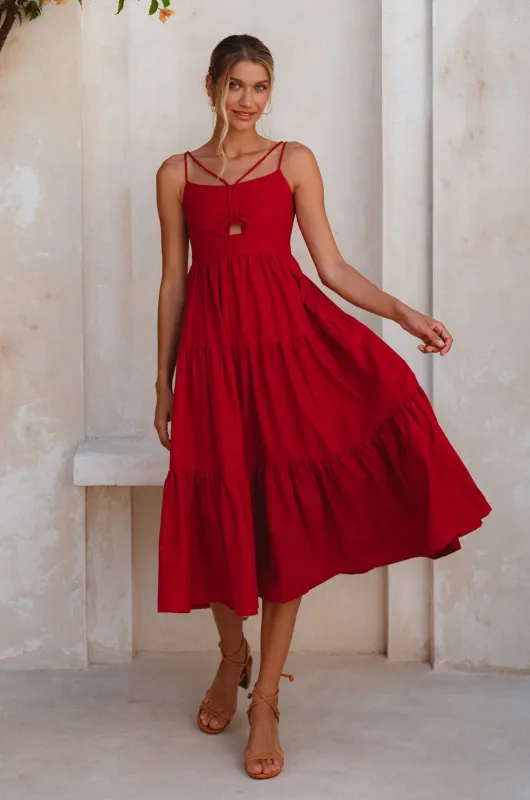 Rafaela Strappy Linen Midi Dress sold by Ocelot Market