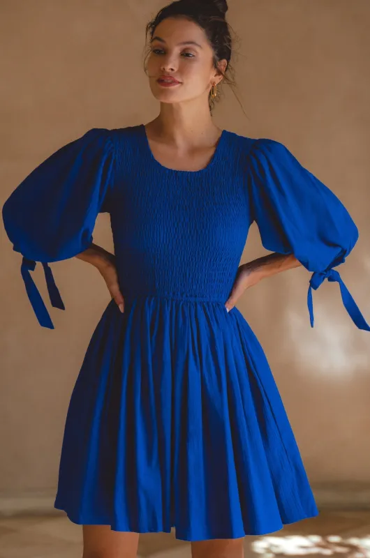 Jolie Puff Sleeve Linen Mini Dress sold by Ocelot Market