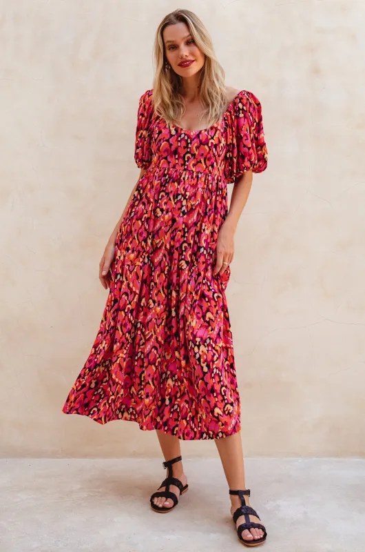 Violeta Puff Sleeve Midi Dress sold by Ocelot Market