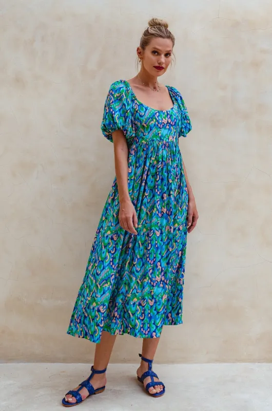 Violeta Puff Sleeve Midi Dress sold by Ocelot Market