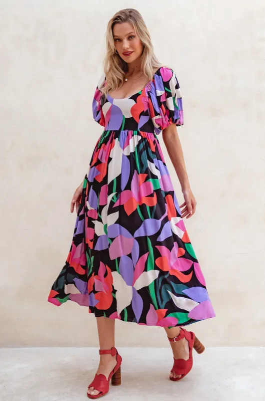 Violeta Puff Sleeve Midi Dress sold by Ocelot Market