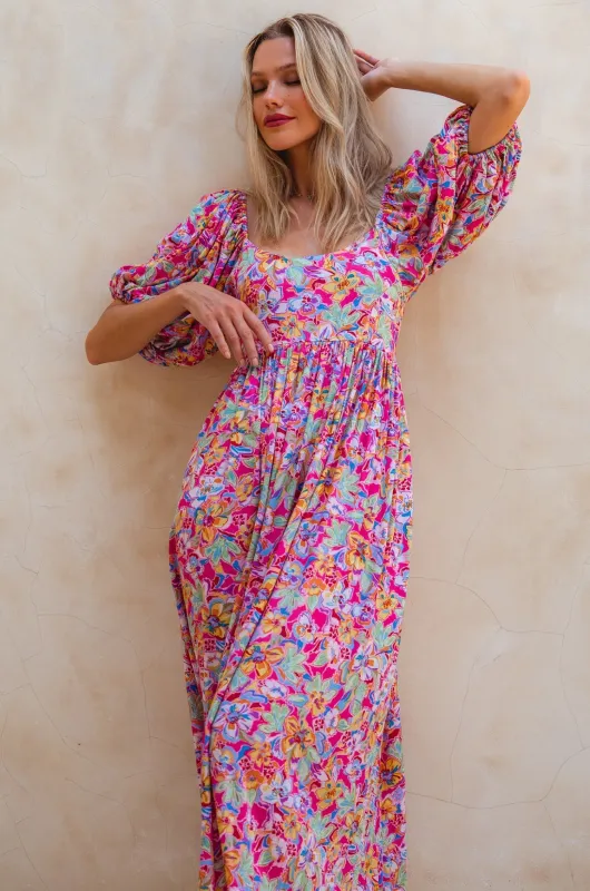 Violeta Puff Sleeve Midi Dress sold by Ocelot Market