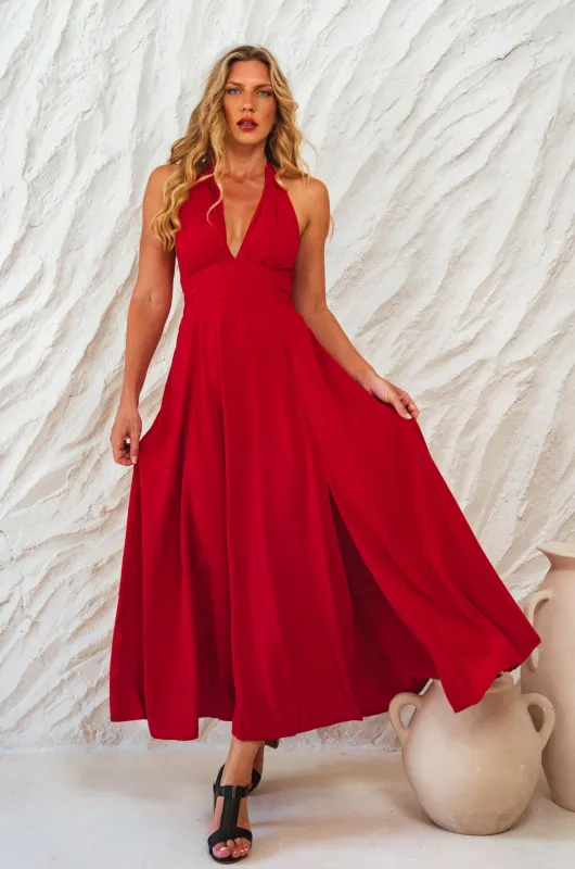 Costa Brava Halterneck Maxi Dress sold by Ocelot Market
