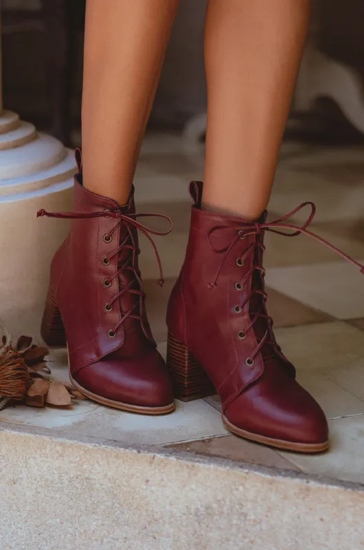 Giselle Leather Heel Booties sold by Ocelot Market