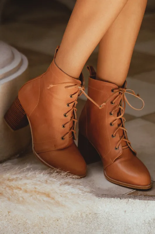 Giselle Leather Heel Booties sold by Ocelot Market