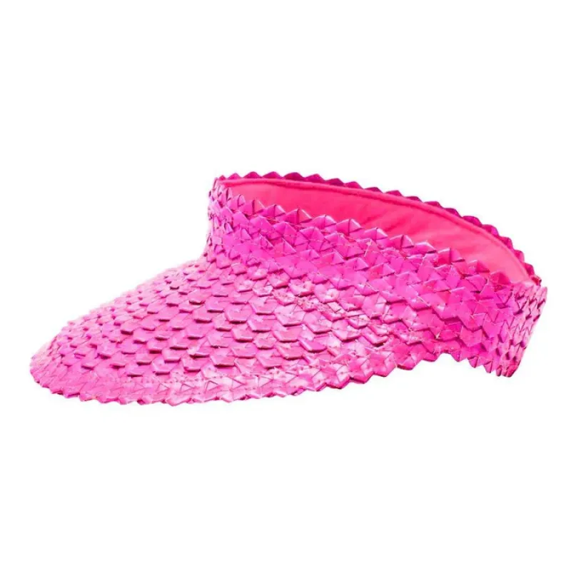 Straw Sun Visor - Pink made by Ocelot Market