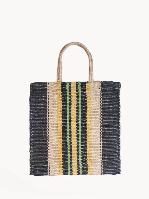Dora Jute Tote Bag - Multi Navy sold by Ocelot Market