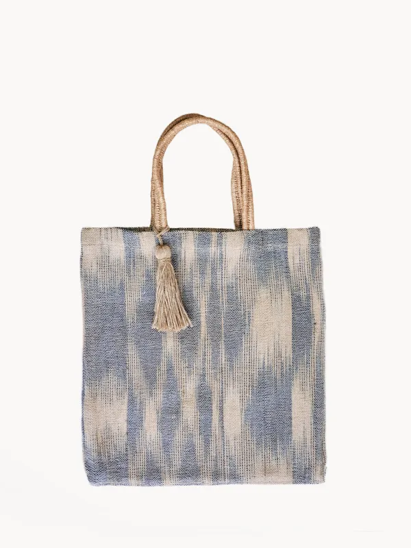 Nadi Jute Tote Bag - Blue sold by Ocelot Market