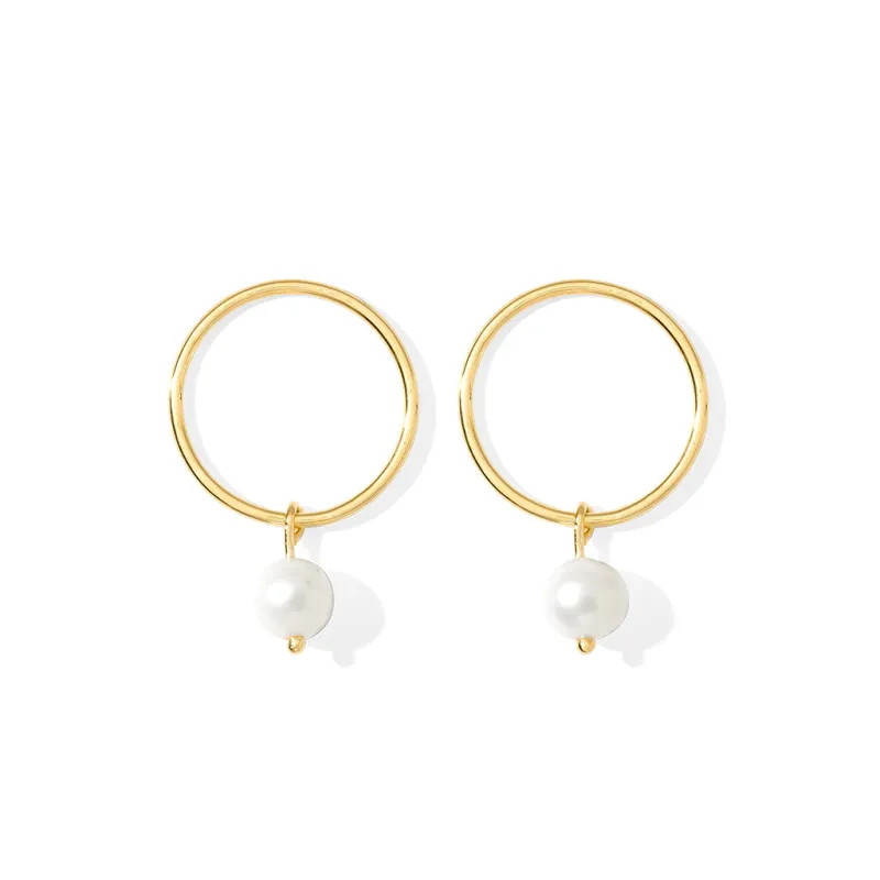 Circle Freshwater Pearl Earrings sold by Ocelot Market