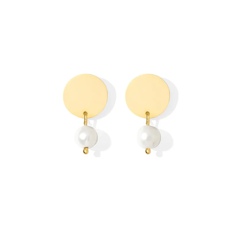 Freshwater Pearl Disc Earrings sold by Ocelot Market