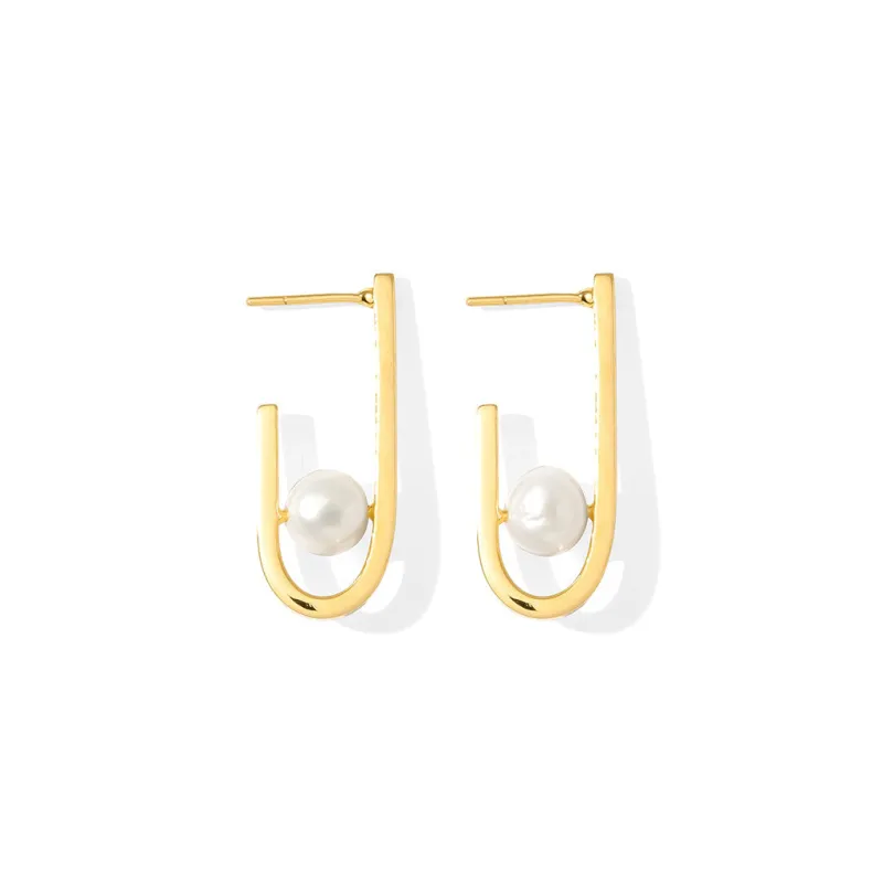 J Hoop Freshwater Pearl Earrings sold by Ocelot Market