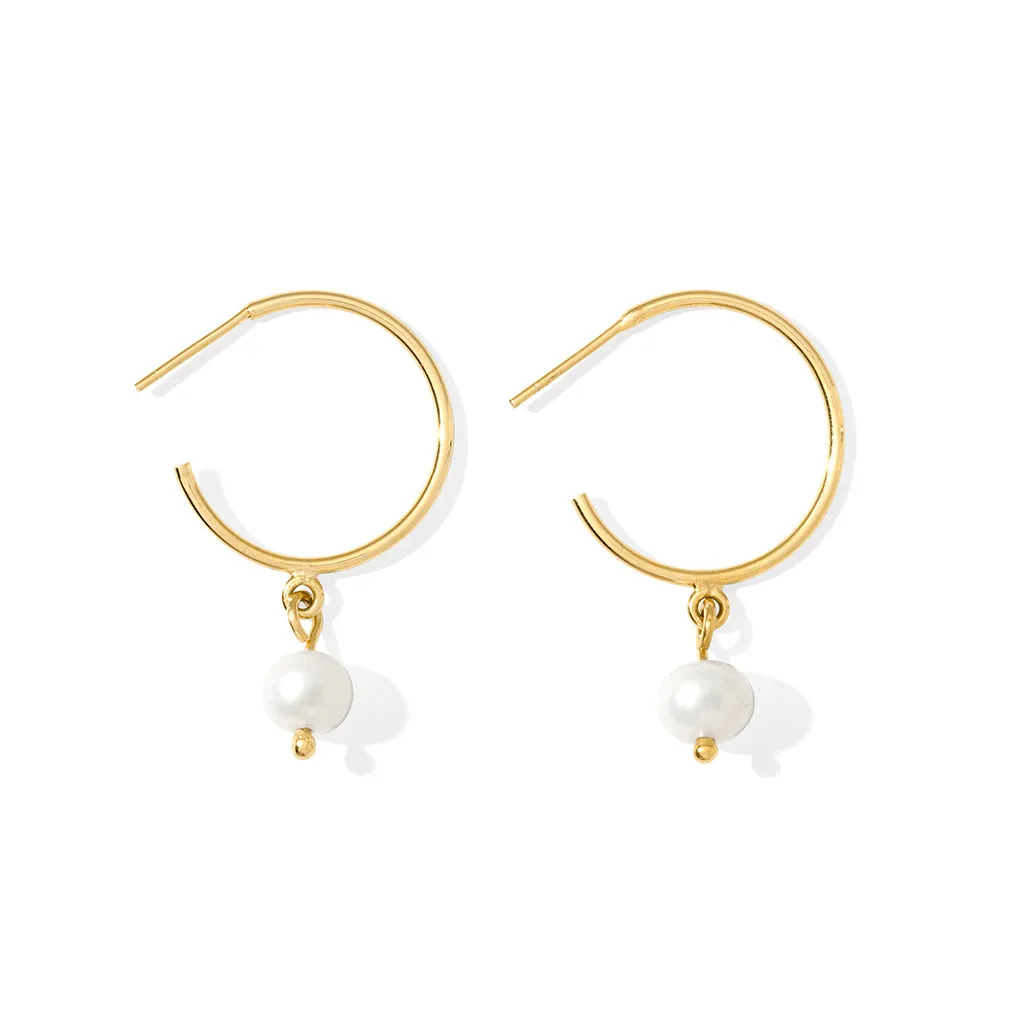 Freshwater Pearl Hoop Earrings sold by Ocelot Market