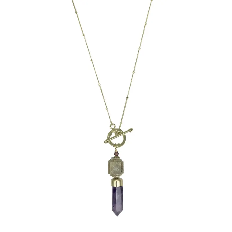 Amethyst Lariat Necklace sold by Ocelot Market