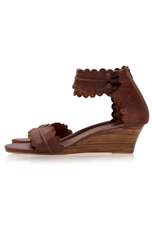 Magdalena Wedges in Vintage Brown sold by Ocelot Market