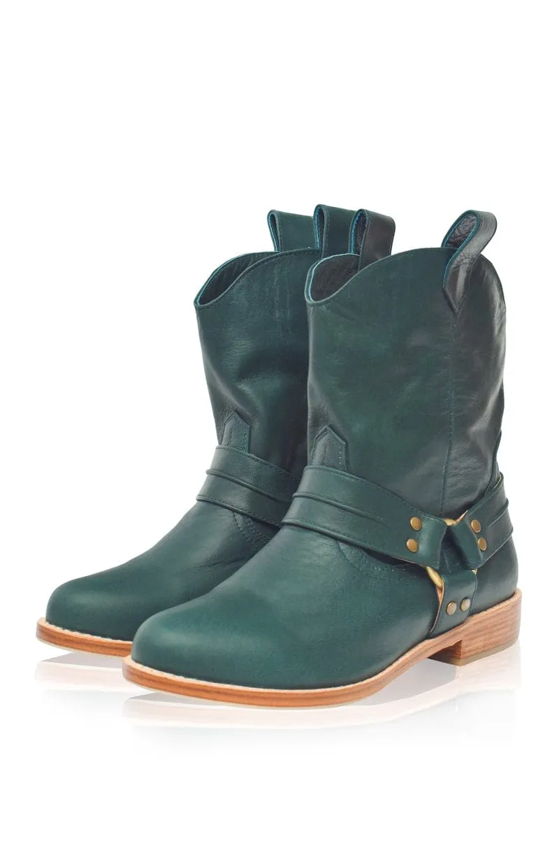 Cali Leather Boots in Emerald sold by Ocelot Market product image thumbnail 2