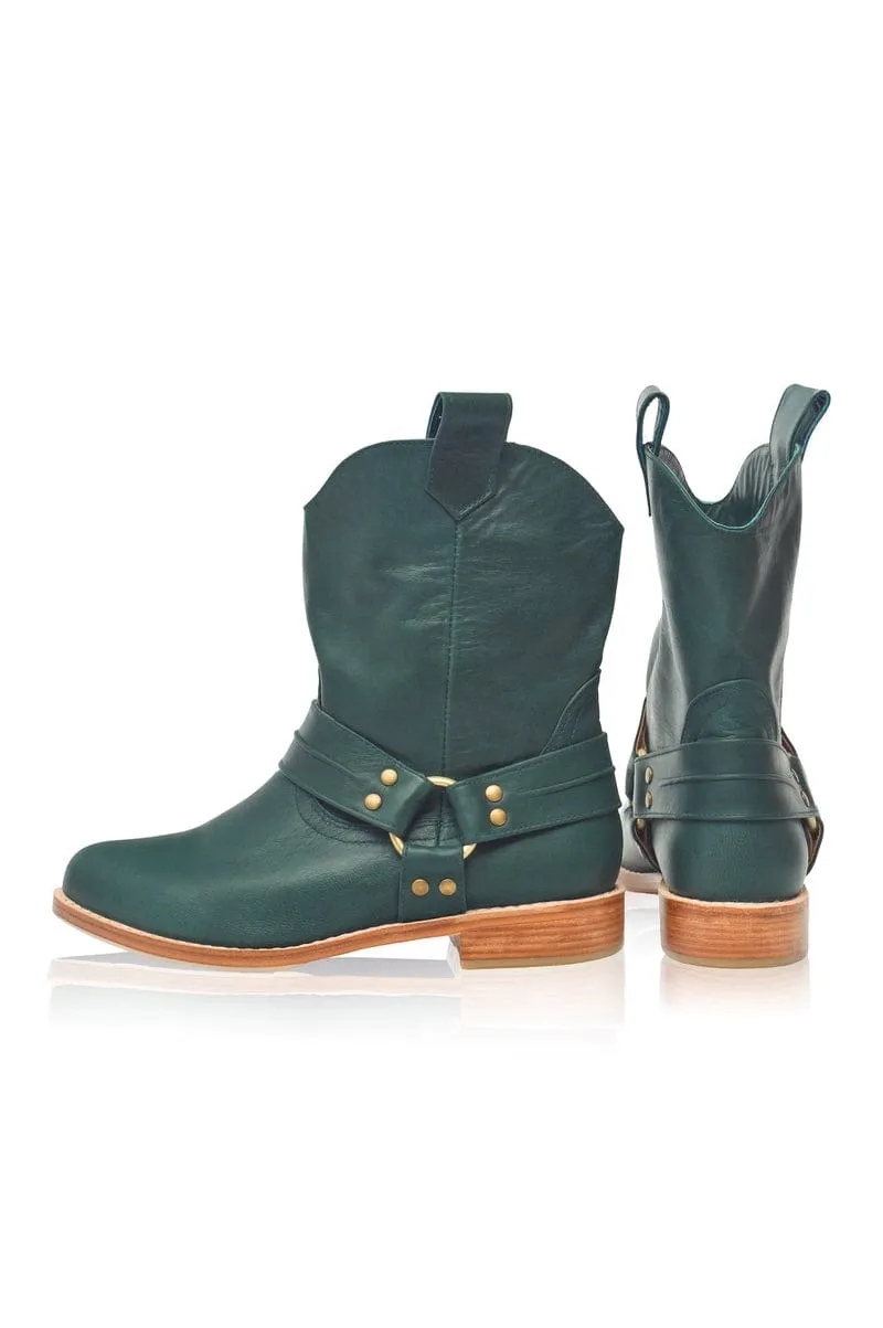 Cali Leather Boots in Emerald sold by Ocelot Market product image thumbnail 4