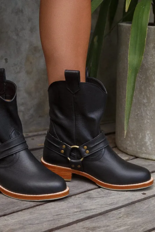 Cali Leather Boots in Black sold by Ocelot Market