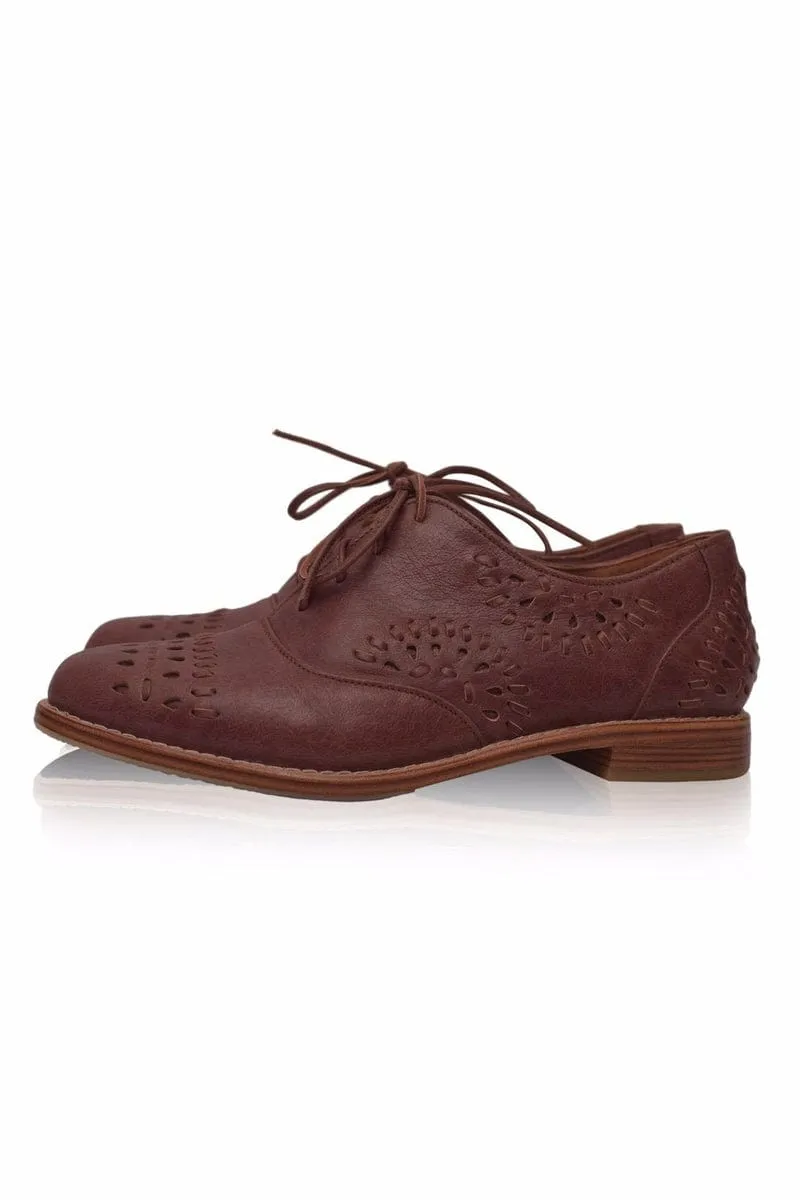 Heartbreak Leather Oxfords in Vintage Brown sold by Ocelot Market