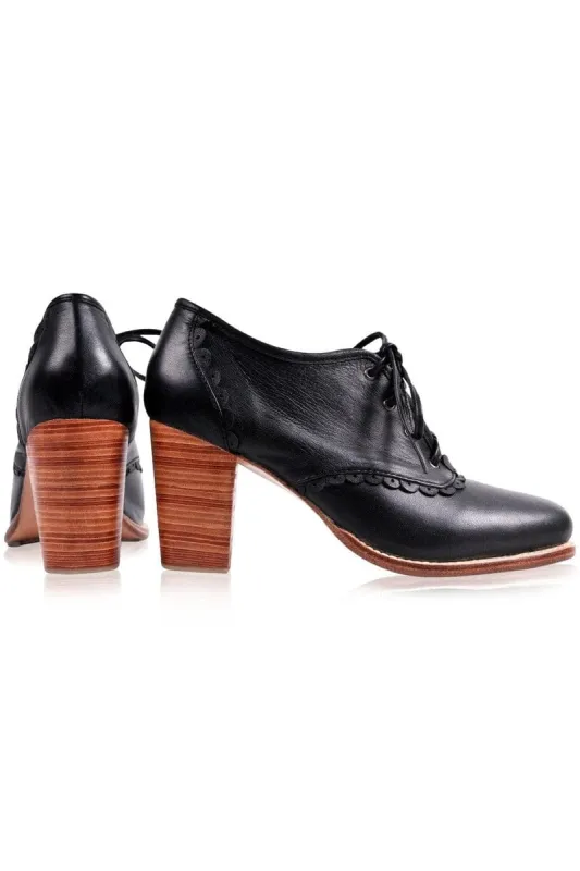 Lace Oxford Heels in Black sold by Ocelot Market