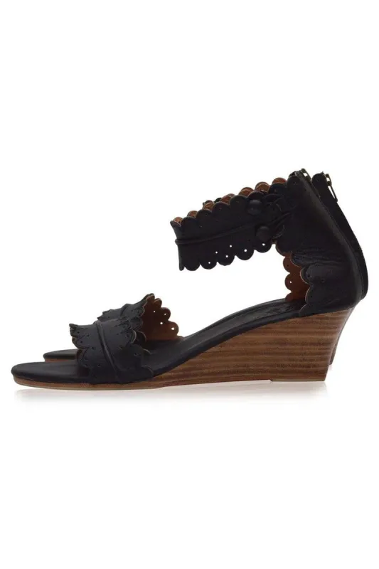 Magdalena Wedges in Black sold by Ocelot Market