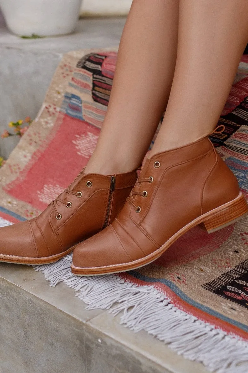 Passage Lace Up Boots in Vintage Camel sold by Ocelot Market