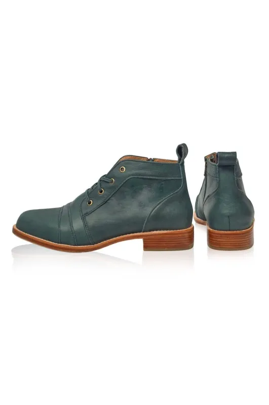 Passage Lace Up Boots in Emerald sold by Ocelot Market