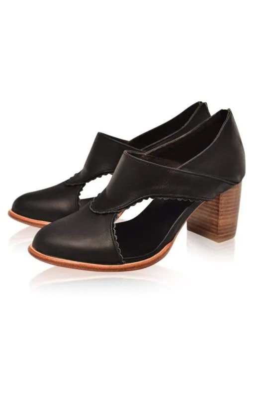 Rain Kiss Leather Booties in Black sold by Ocelot Market