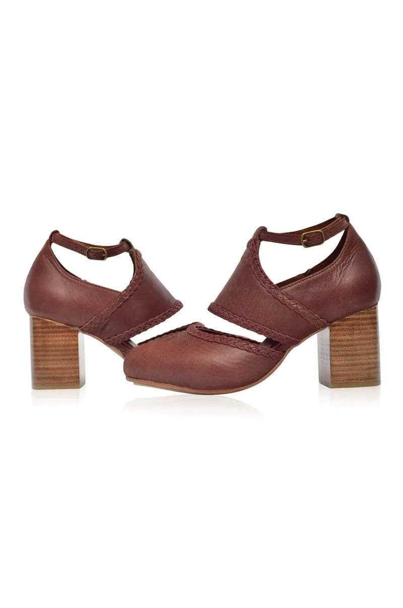 Serenity Leather Heels in Vintage Brown sold by Ocelot Market product image thumbnail 5