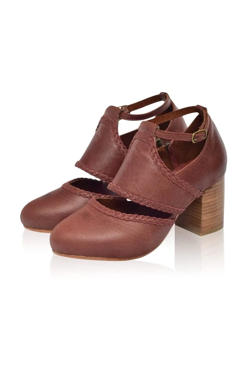 Serenity Leather Heels in Vintage Brown sold by Ocelot Market product image thumbnail 4