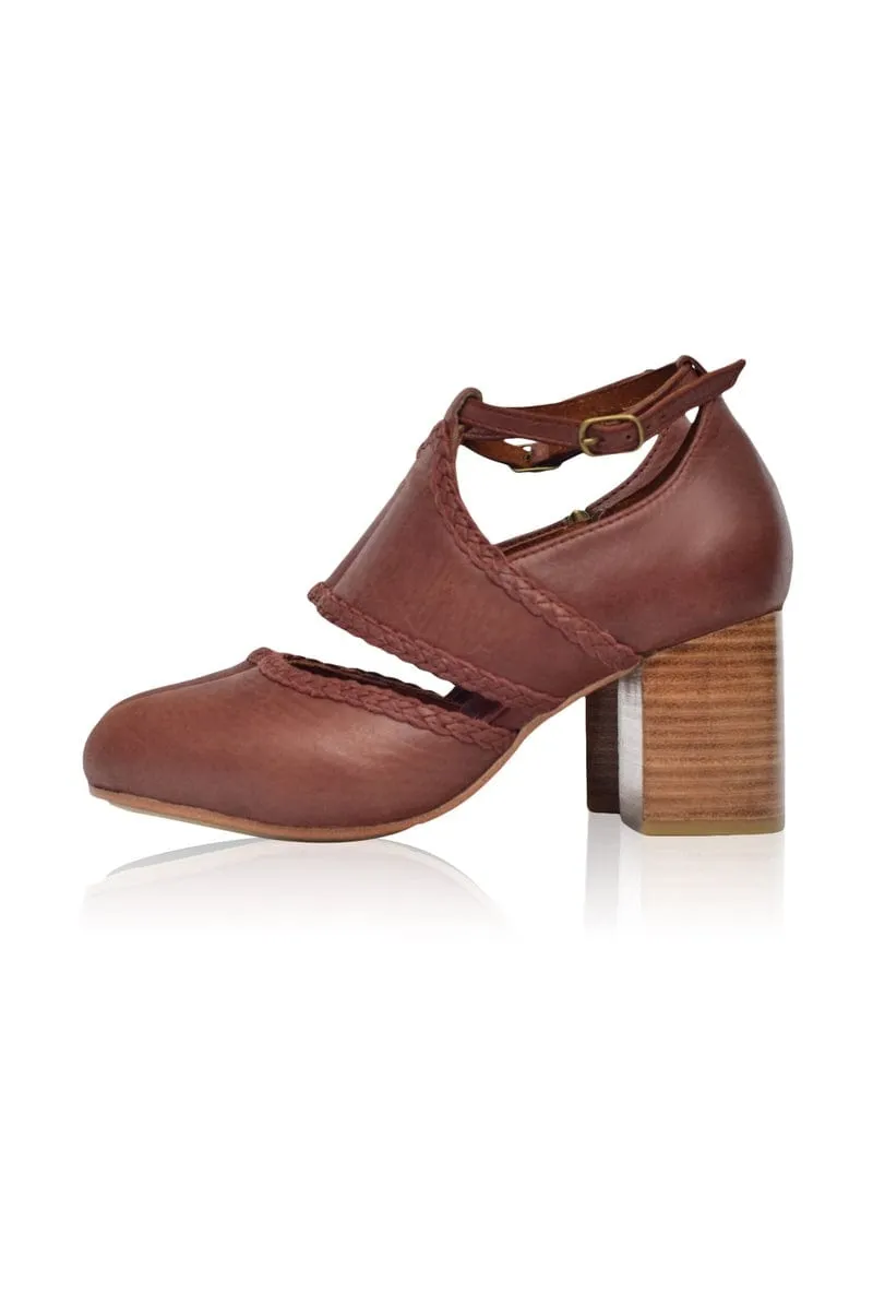 Serenity Leather Heels in Vintage Brown sold by Ocelot Market product image thumbnail 2