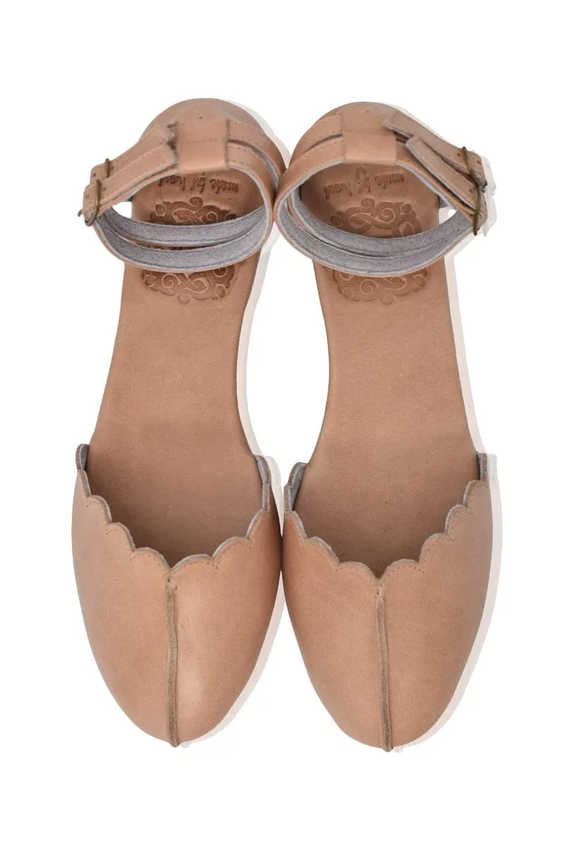 Venus Leather Flats in Vintage Beige sold by Ocelot Market product image thumbnail 4