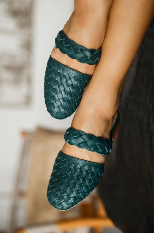 Sea Escape Slide Sandals in Emerald sold by Ocelot Market