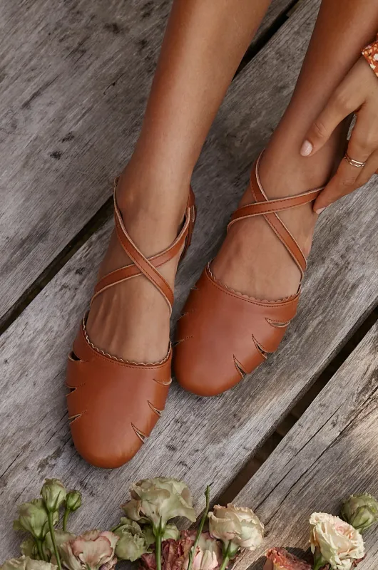 Georgia Cut Out Leather Flats sold by Ocelot Market