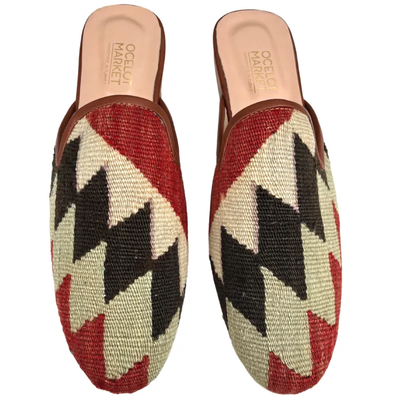 Men's Turkish Kilim Mule Zig Zag Pattern 14 US/47 EU sold by Ocelot Market