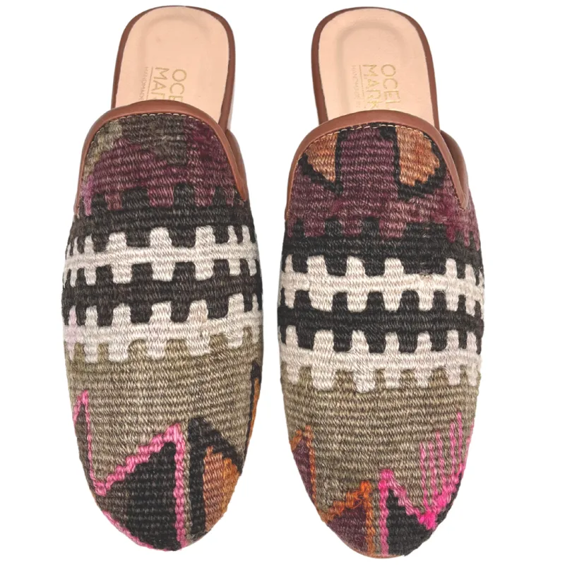 Men's Turkish Kilim Mule Grey & Tan 8 US/41 EU sold by Ocelot Market