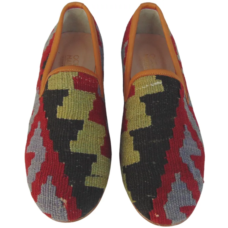 Men's Turkish Kilim Loafer Black, Red, Lime, & Lavender 8 US/41 EU sold by Ocelot Market
