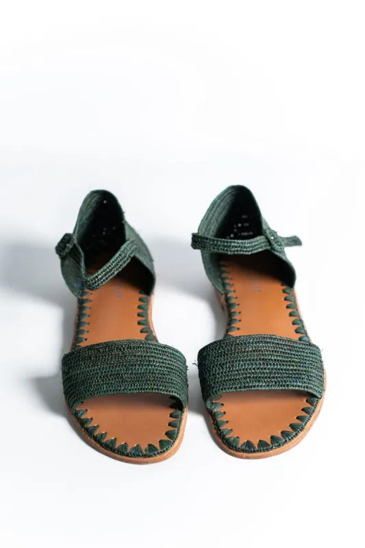 Raffia Sandal (Forest) sold by Ocelot Market