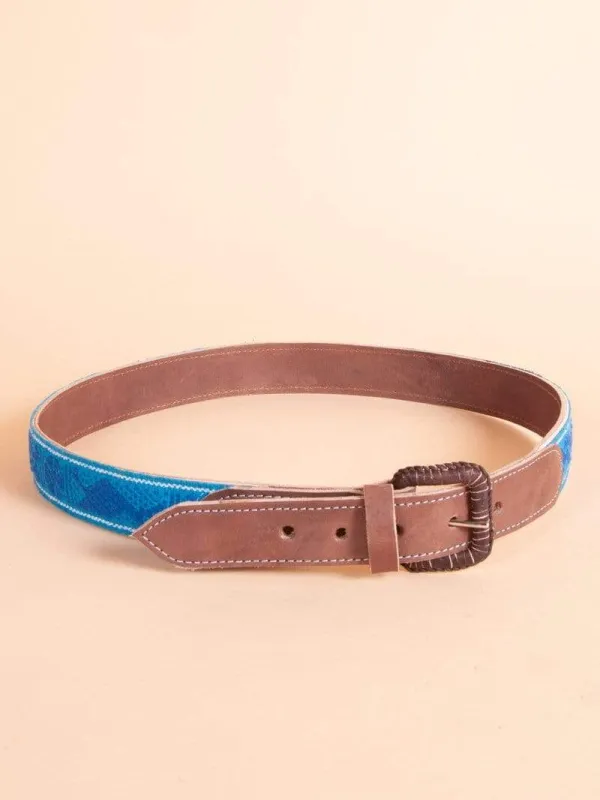Men's Oaxacan Embroidered Leather Belt made by Ocelot Market