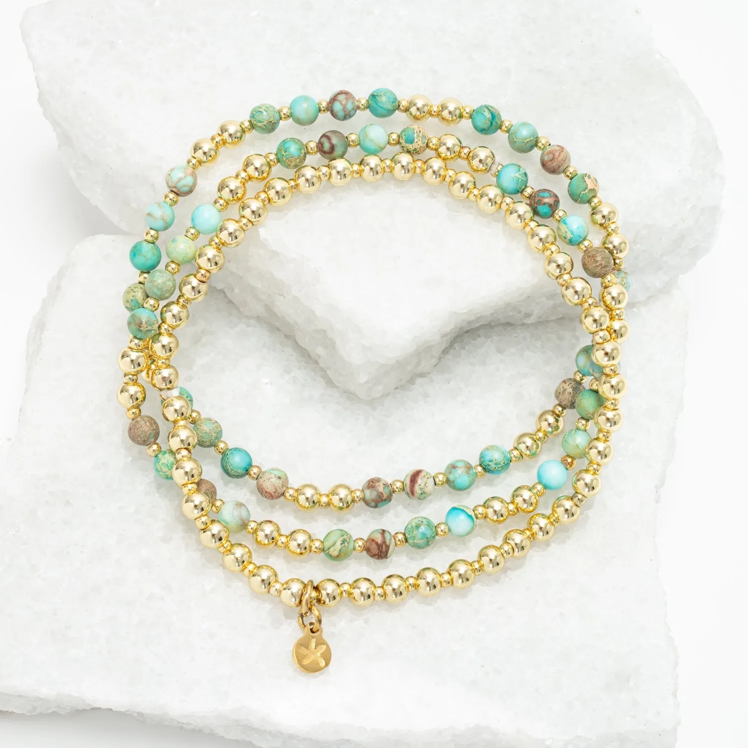 Light We Carry Bracelet Set in Turquoise sold by Ocelot Market