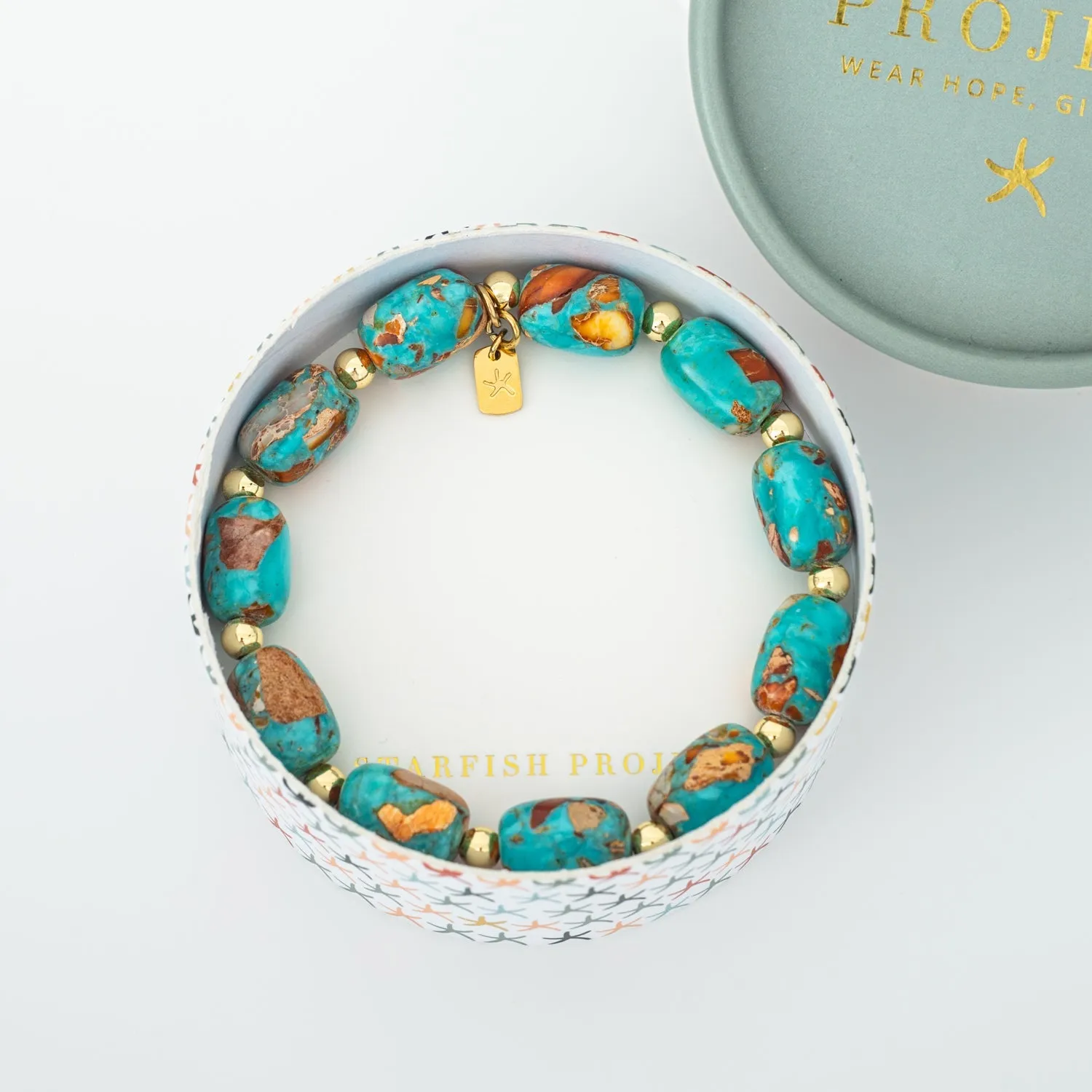 Sierra Bloom Turquoise Emperor Stone Beaded Bracelet sold by Ocelot Market product image thumbnail 3