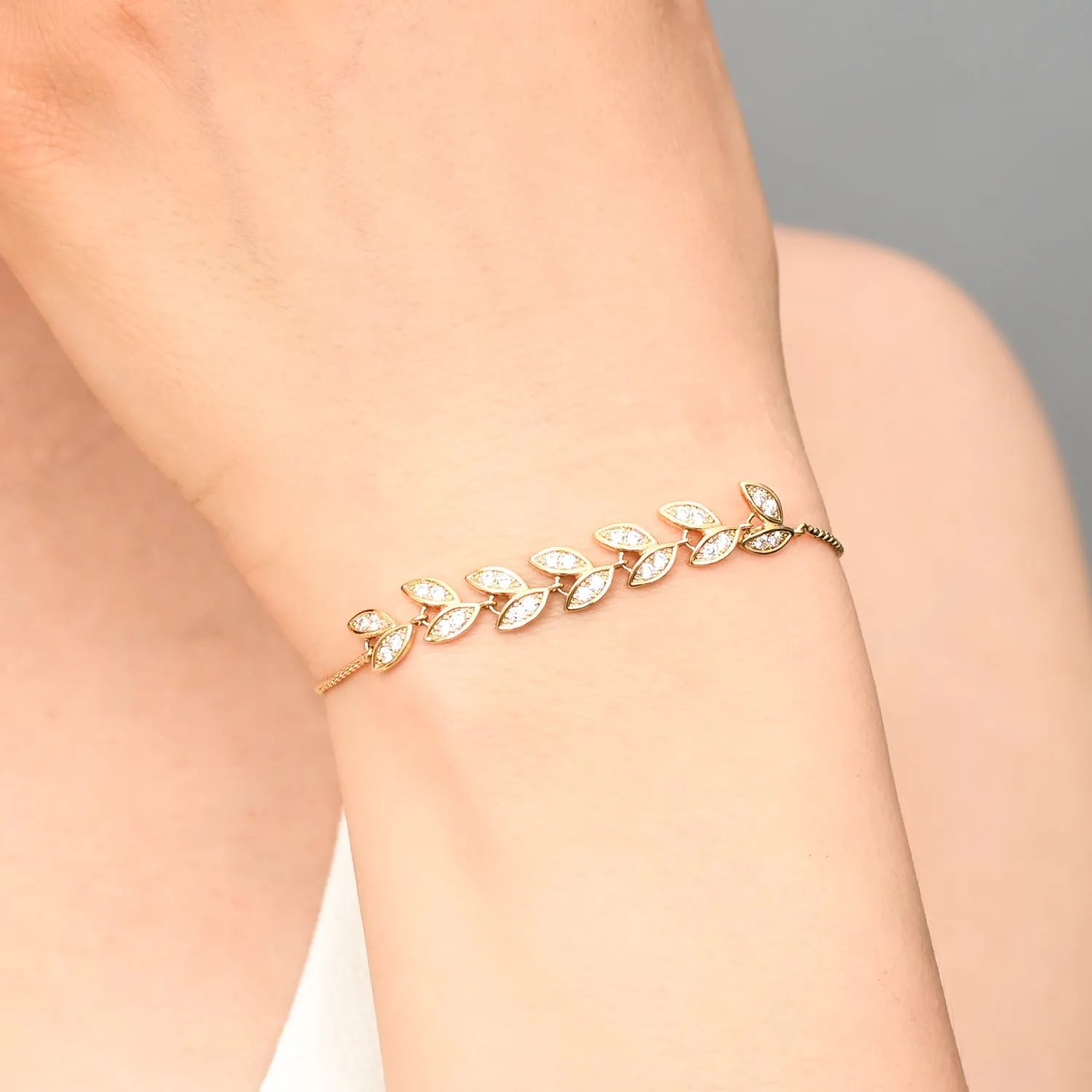 Crystal Vine Zircon and Gold Bracelet sold by Ocelot Market product image thumbnail 2